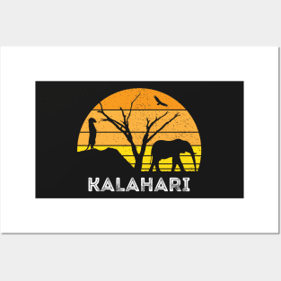 Kalahari Desert Elephant Meerkat Sunset Safari Africa Posters and Art